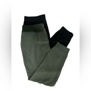 NWT 2 pair women’s Eddie Bauer lounge joggers Black/Green LG